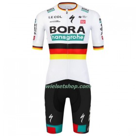 Fietskleding (Fietsshirt + Korte Koersbroek) 2023 BORA-Hansgrohe Duits Kampioenschap - Wit